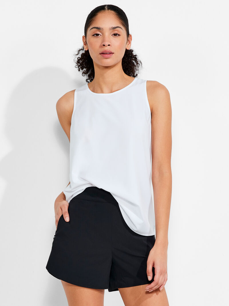 Woman Wears Tech Stretch Shirt Tail Tank image number 0