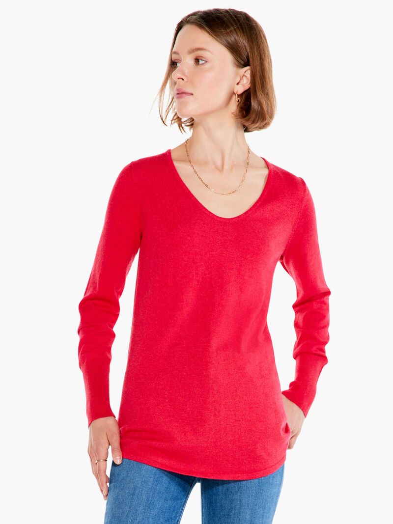 Woman Wears Vital V Neck Sweater image number 0