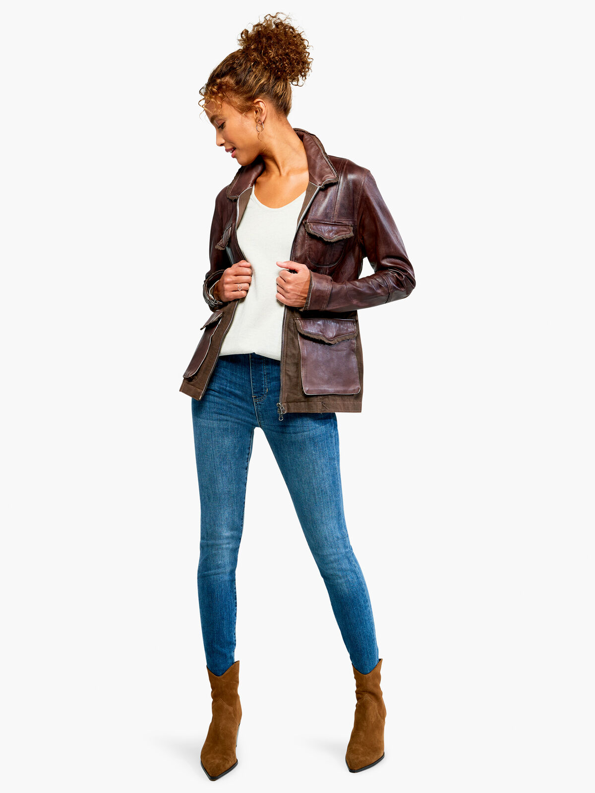 Lindsay Patina Leather Jacket