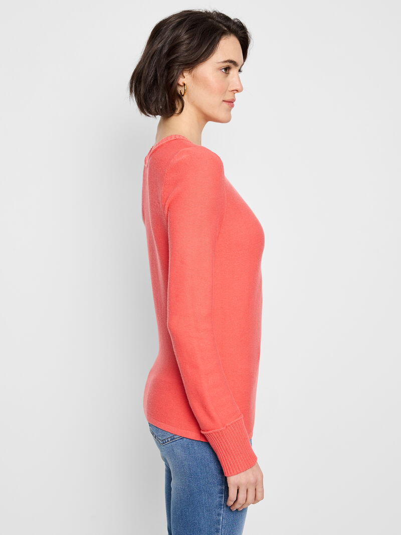 Woman Wears Baby Garter Crew Neck Sweater image number 2