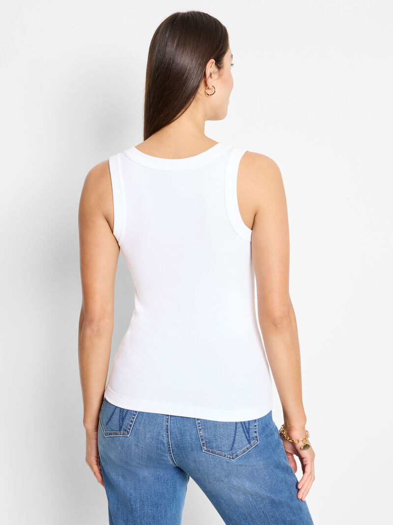 Woman Wears Perfect Knit Rib Scoop Tank image number 4