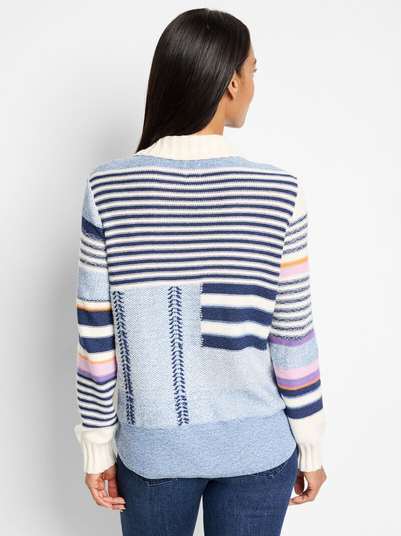 Woman Wears Pattern Play Sweater Jacket image number 3