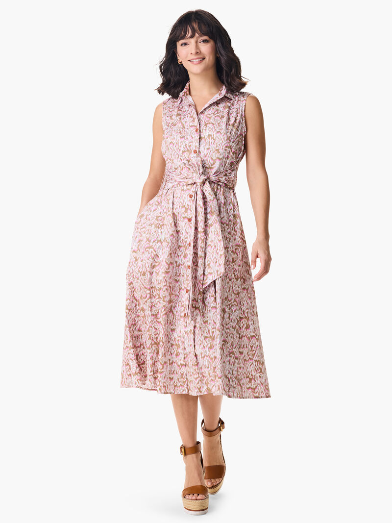 Woman Wears Abstract Animal Shirt Dress image number 0