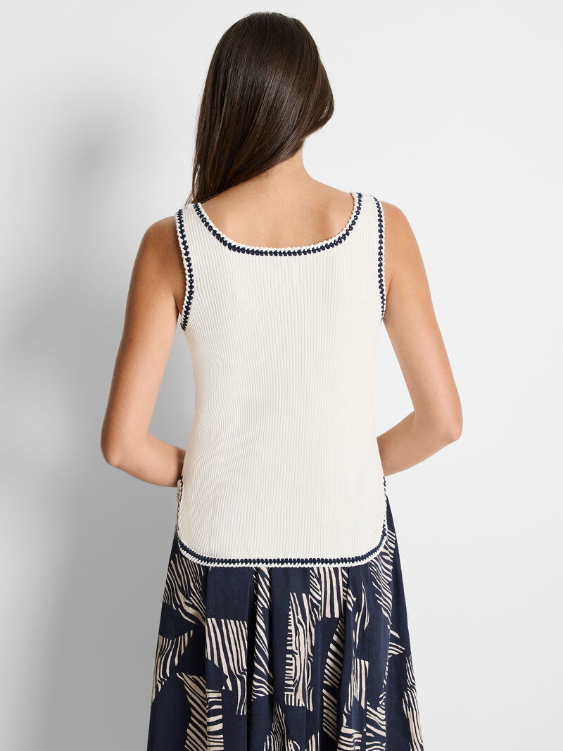 Woman Wears Trimmed Rib Tank image number 3