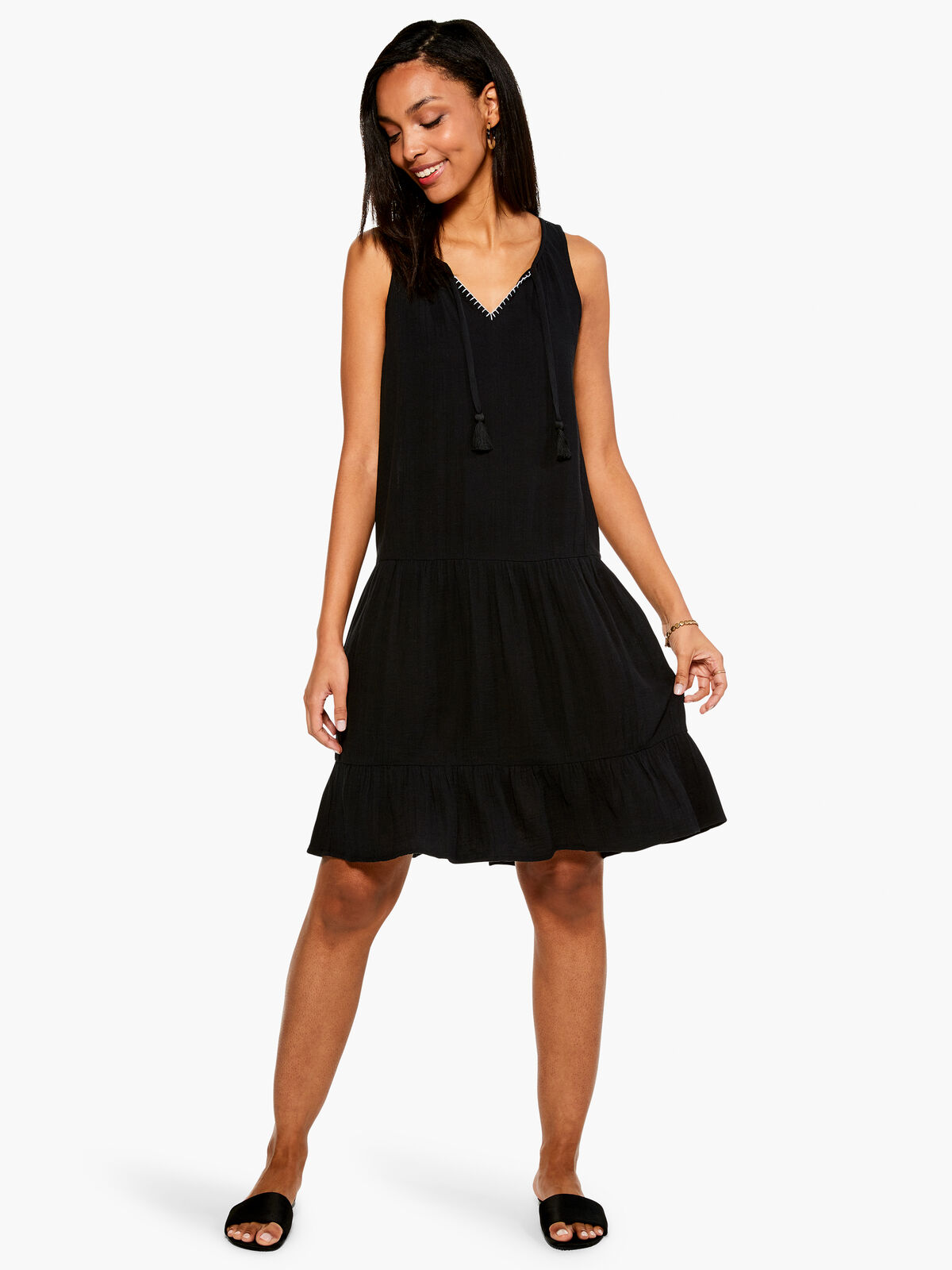 Double Gauze Tiered Dress
