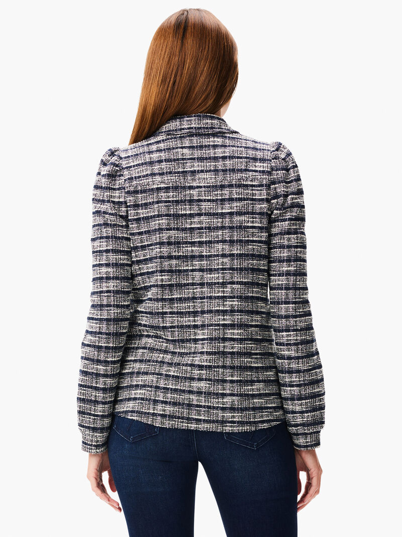 Woman Wears Girlfriend Plaid Knit Jacket image number 3