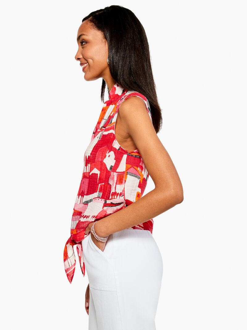 Woman Wears Paint The Town Gauze Tank image number 1