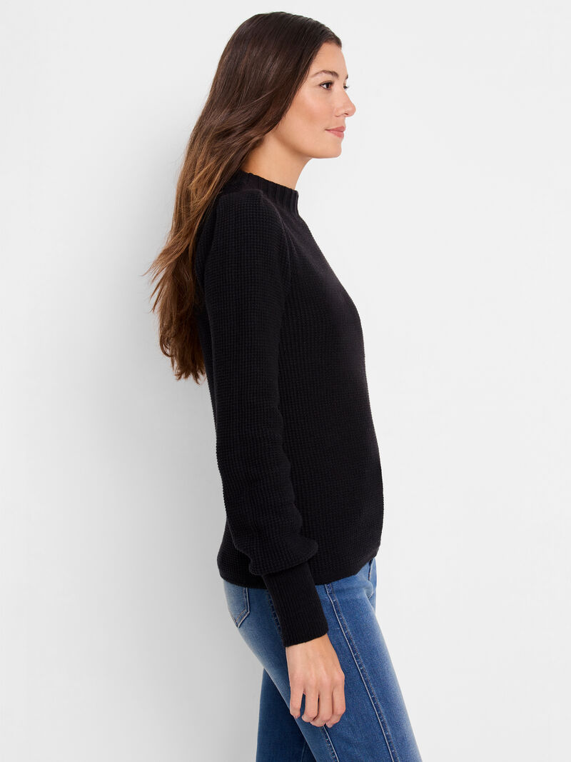Woman Wears Waffle Stitch Sweater image number 2