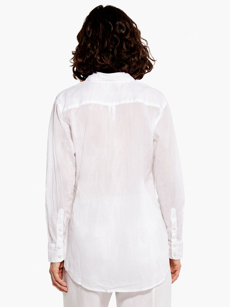 Woman Wears Cotton Boyfriend Shirt image number 2