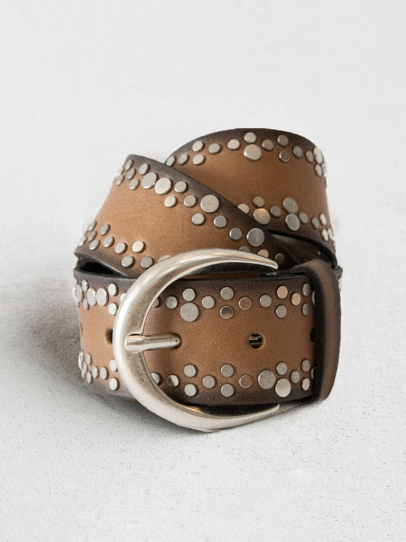 Woman Wears B.Belt - Studded Leather Belt image number 0