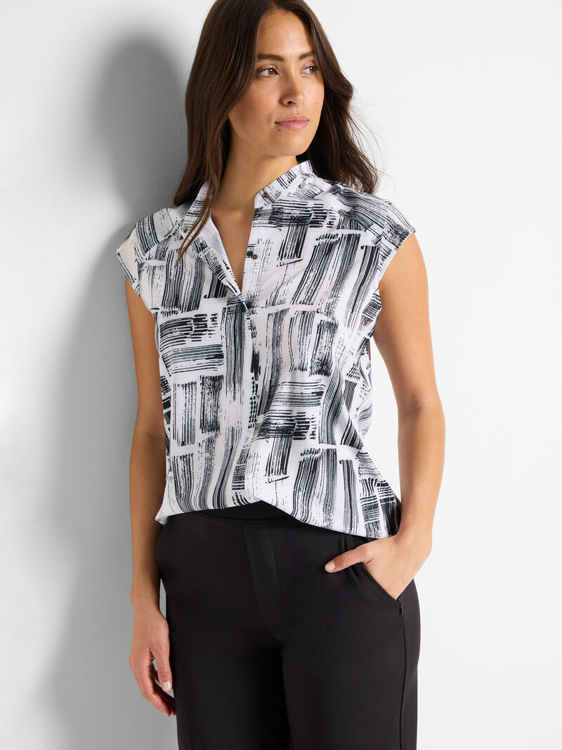 City Blocks Tech Stretch Snap Neck Tank