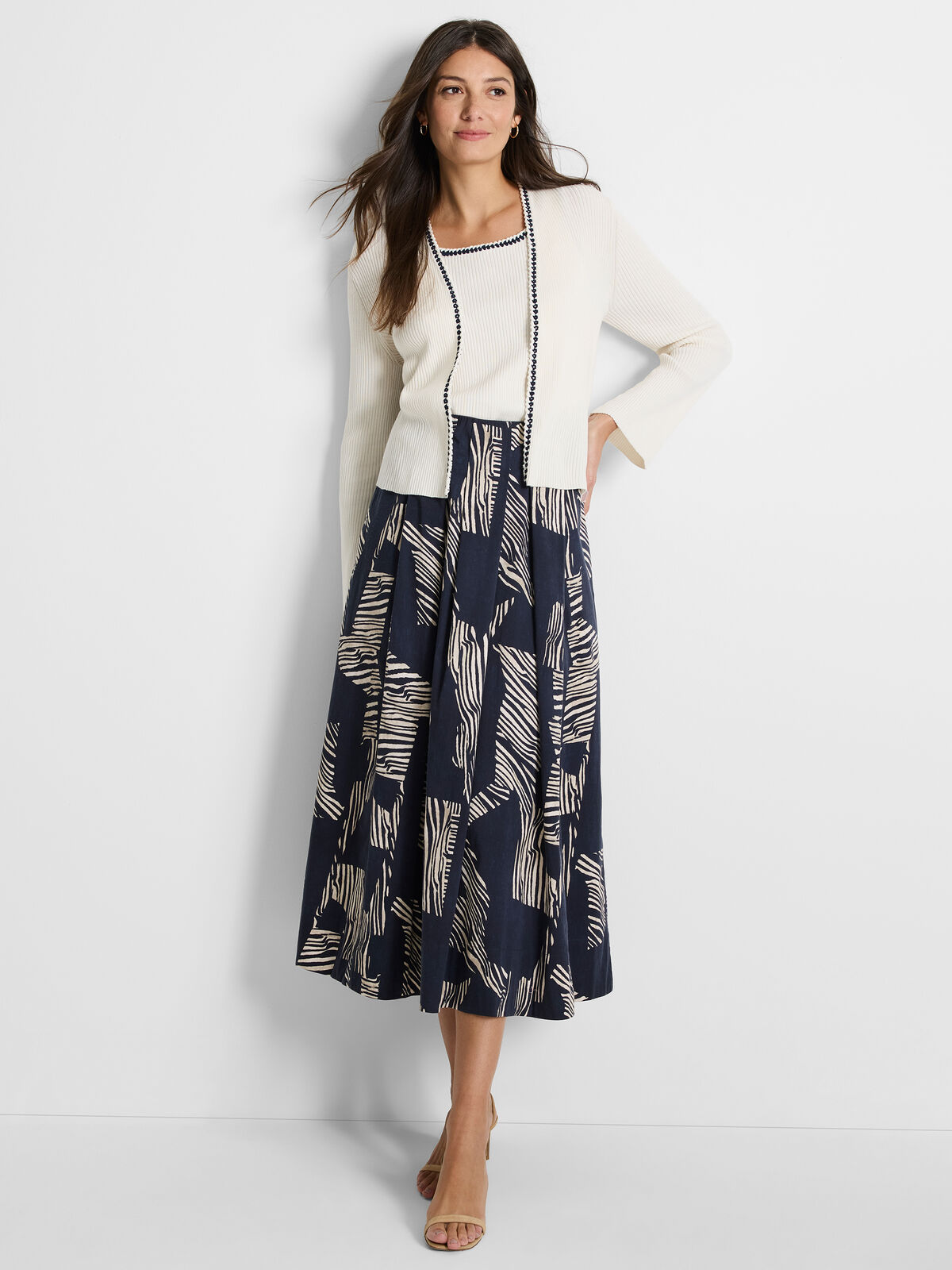 Trimmed Rib Cardigan