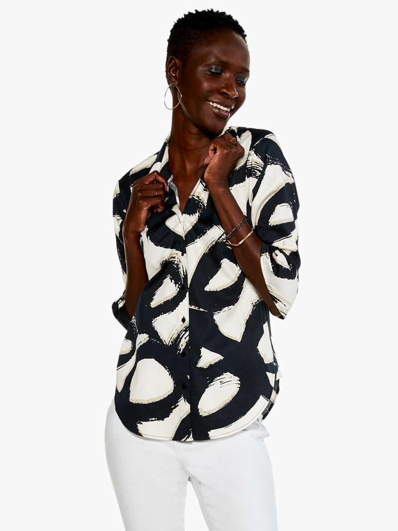 Woman Wears Squiggle Stretch Shirt image number 0