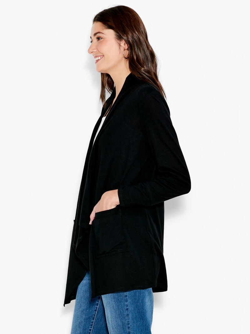 Woman Wears NZT Long Sleeve Drape Cardigan image number 1