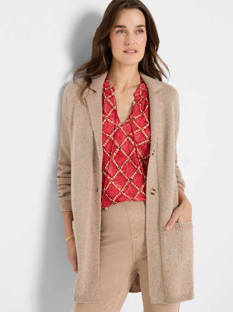 Woman Wears Plaited Cardigan Coat image number 0
