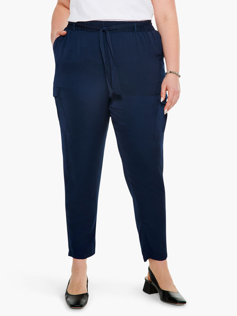 Woman Wears Soft Drape Relaxed Pant image number 1