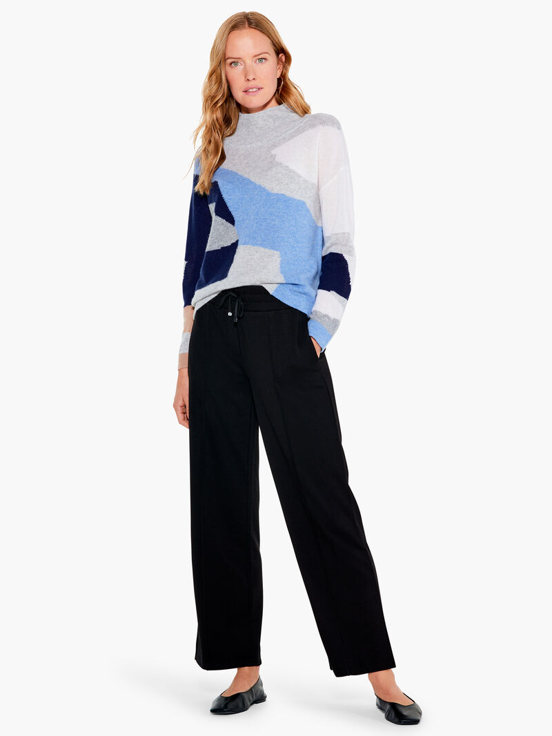 Woman Wears Cascading Blues Cashmere Sweater image number 3