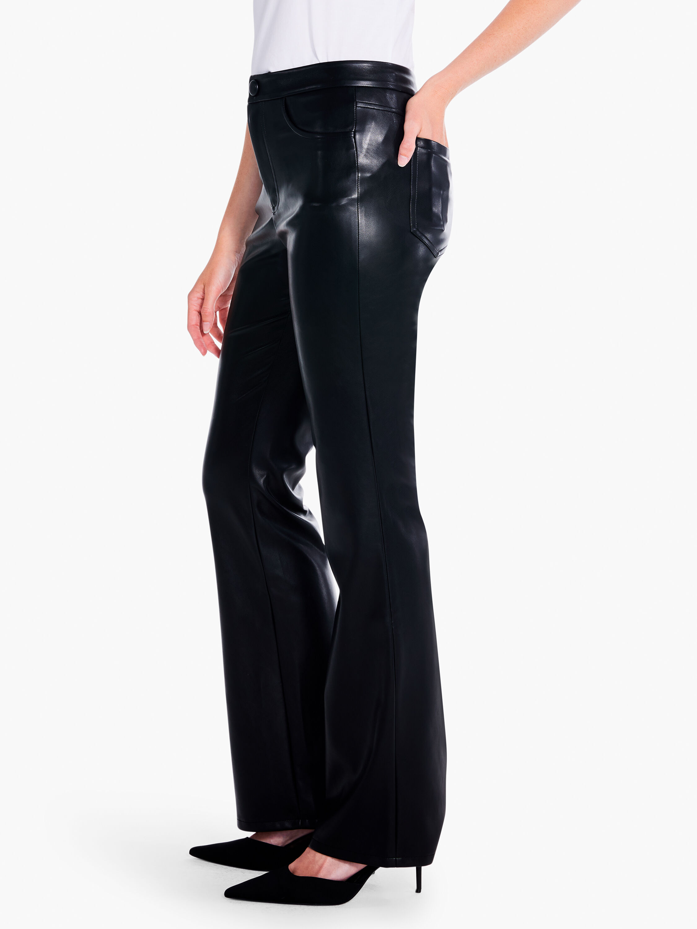 Womens bootcut leather pants on sale