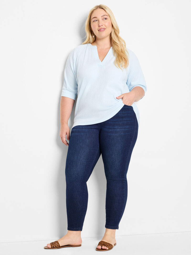Crinkle Knit Café Top