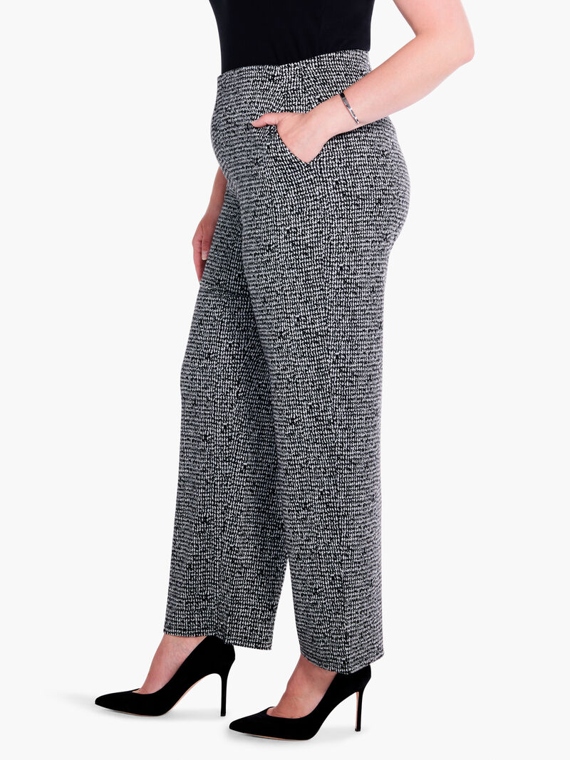 Woman Wears 29" Etched Tweed Wide Leg Ankle Pant image number 2
