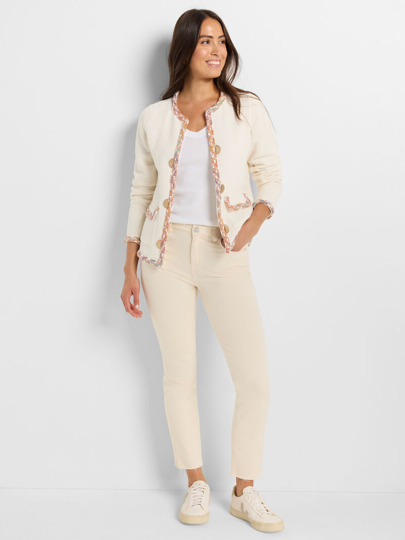 Mix Trim Knit Jacket
