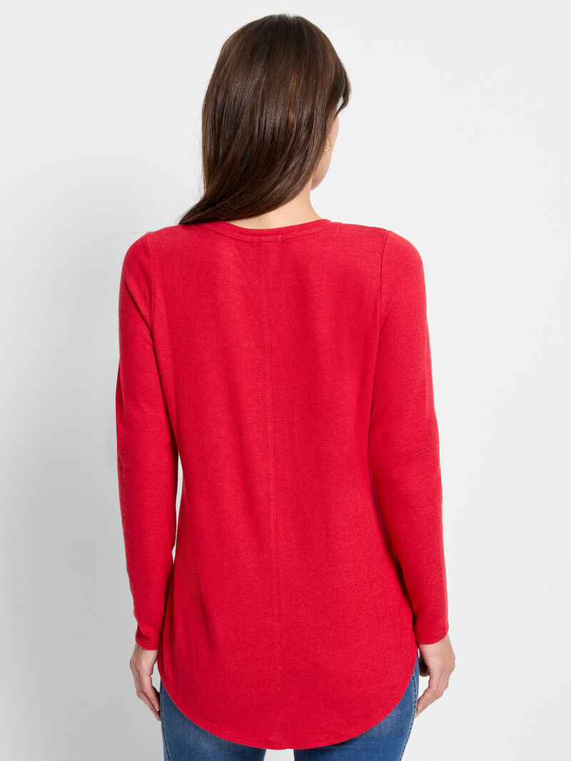 Woman Wears NZT Cozy Long Sleeve Shirttail Tee image number 2