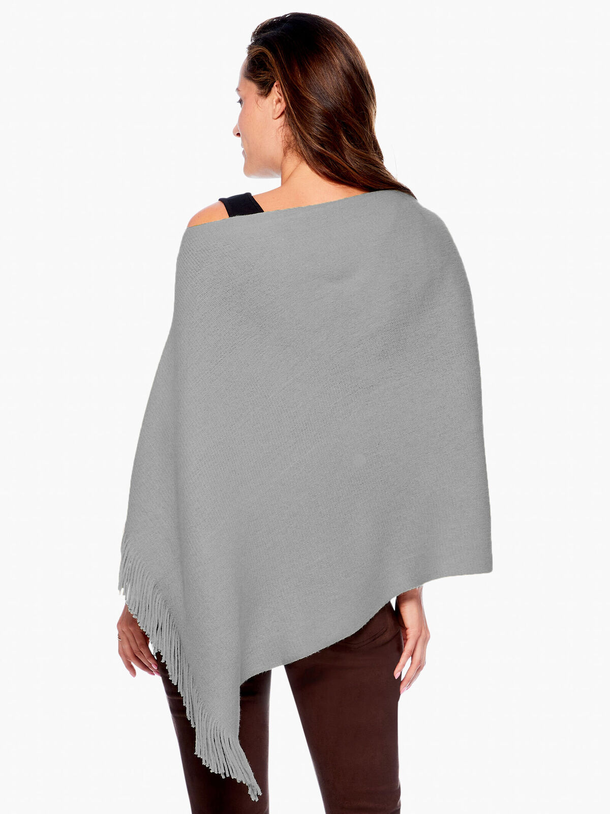 Echo Essentials Milk Fringe Poncho