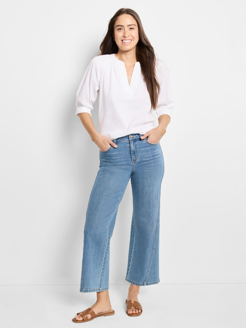 Crinkle Knit Café Top