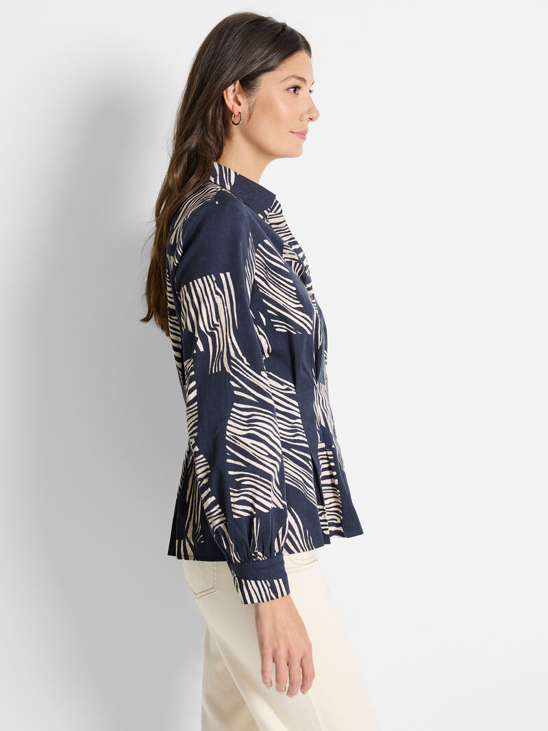 Woman Wears Zebra Stripe Shirt image number 2