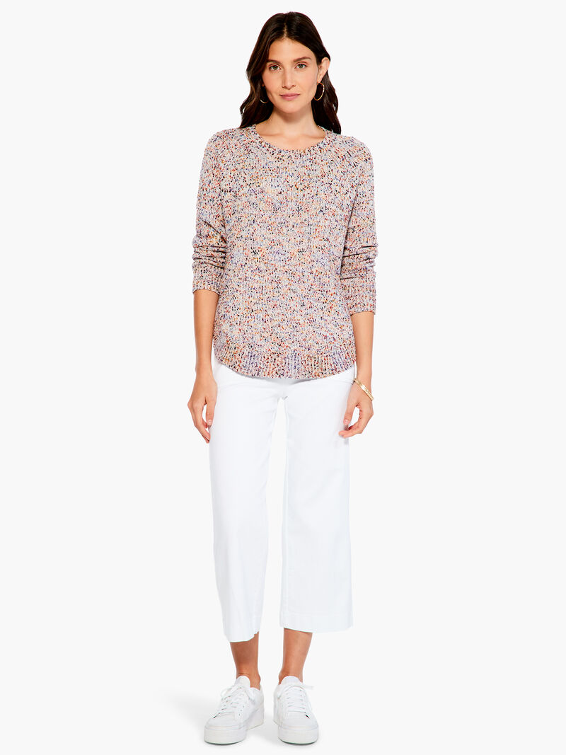 Woman Wears Speckled Sunrise Sweater image number 3