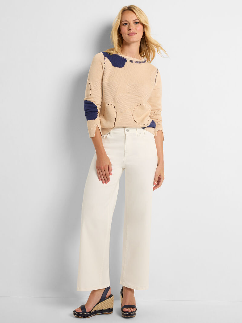 Woman Wears Placed Pebble Sweater image number 3