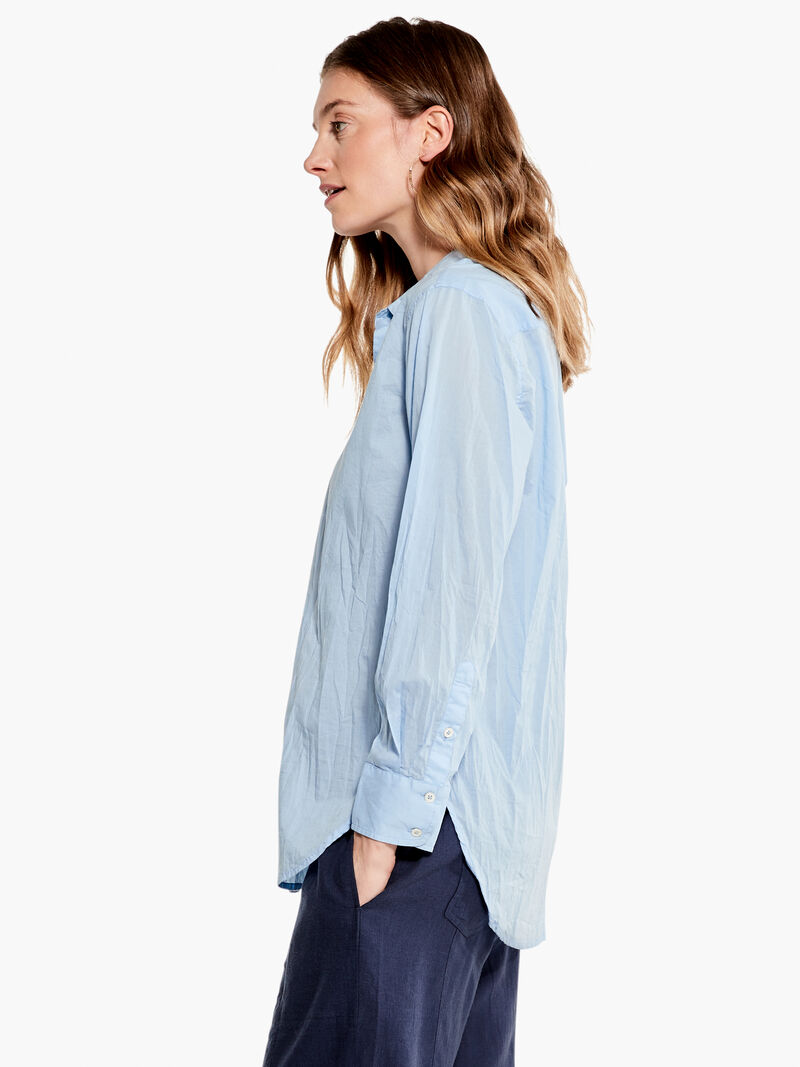 Woman Wears Cotton Boyfriend Shirt image number 1