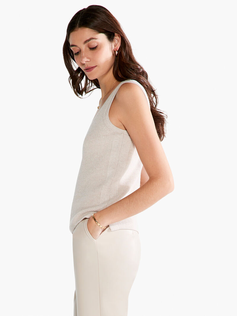 Woman Wears Shaker Knit Tank image number 1