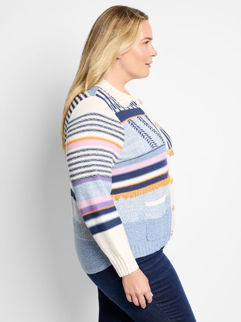 Woman Wears Pattern Play Sweater Jacket image number 3
