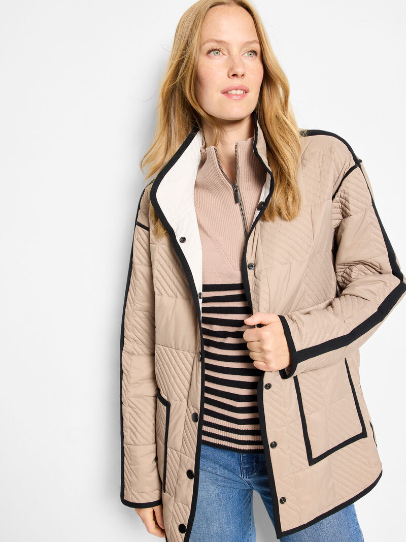 Woman Wears Quilted Check Reversible Barn Coat image number 1