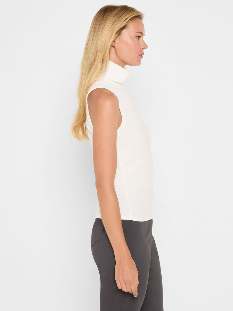 Woman Wears Perfect Knit Rib Turtleneck Tank image number 2