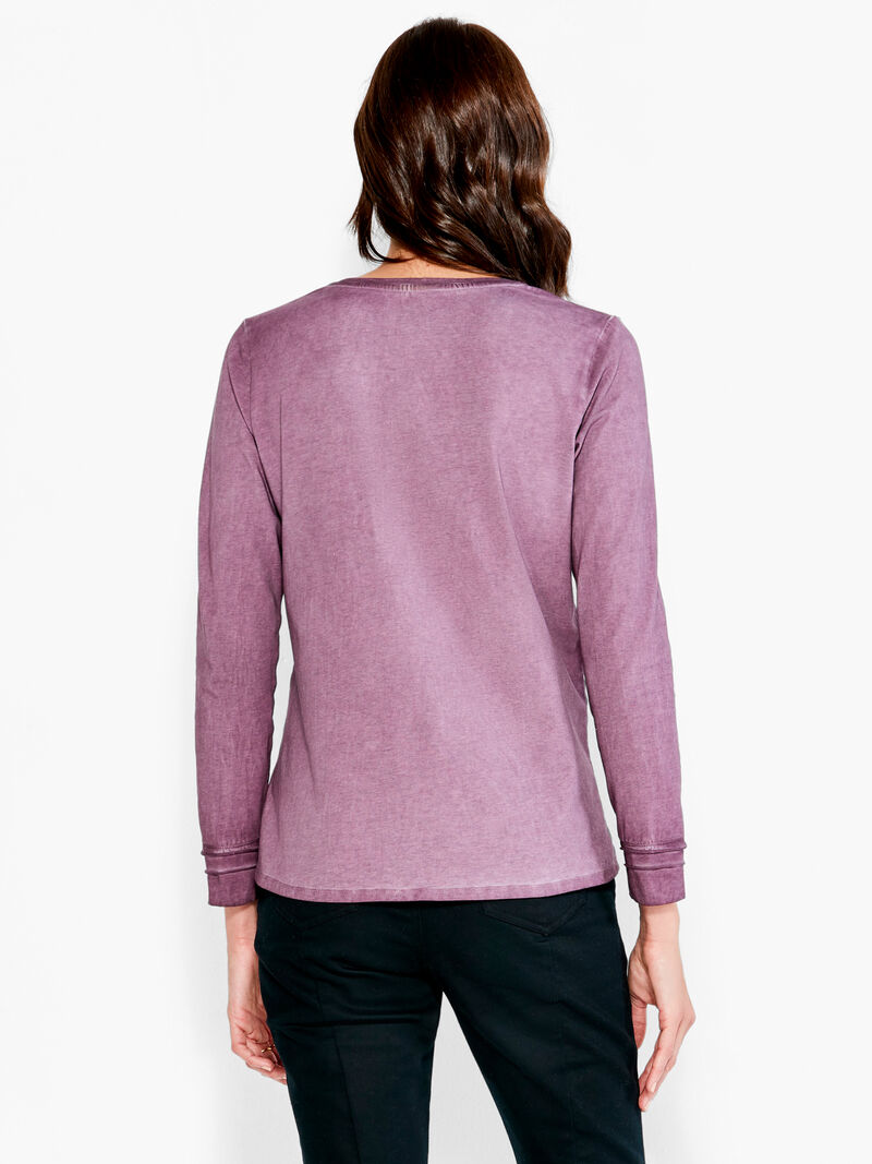 Woman Wears NZT Long Sleeve Crew Sparkle Tee image number 2