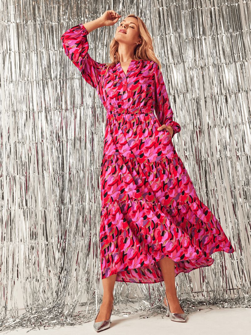 Woman Wears Petal Splash Dress image number 1