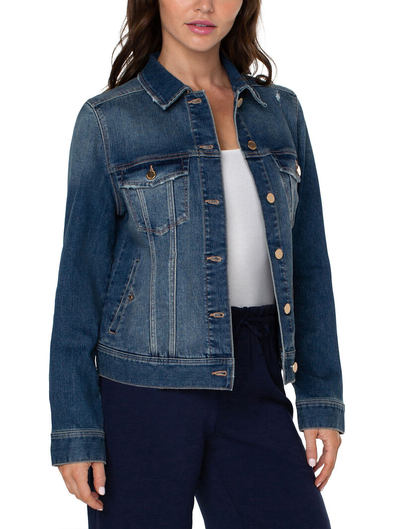 Woman Wears Liverpool - Classic Jean Jacket image number 1