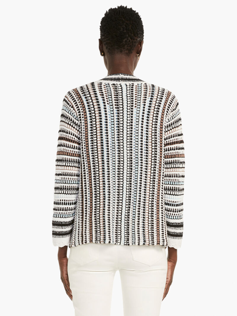 Woman Wears Crochet Sky Cardigan image number 2