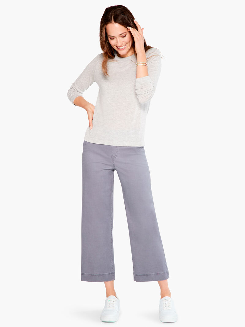Woman Wears Crisp Stretch Wide-Leg Pant image number 0