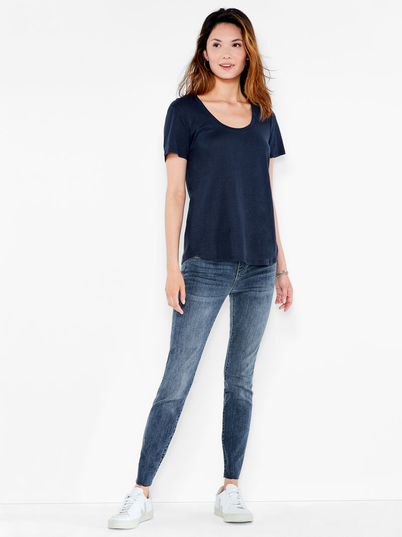 Woman Wears NZT Short Sleeve Shirt Tail Scoop Tee image number 3