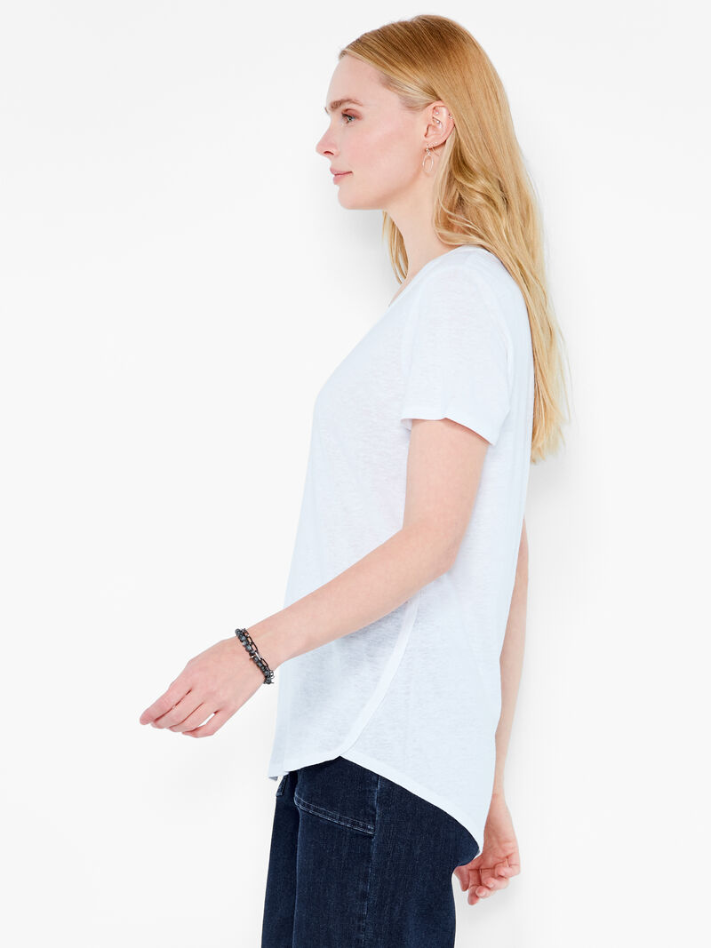 Woman Wears NZT Short Sleeve Shirt Tail Scoop Tee image number 1