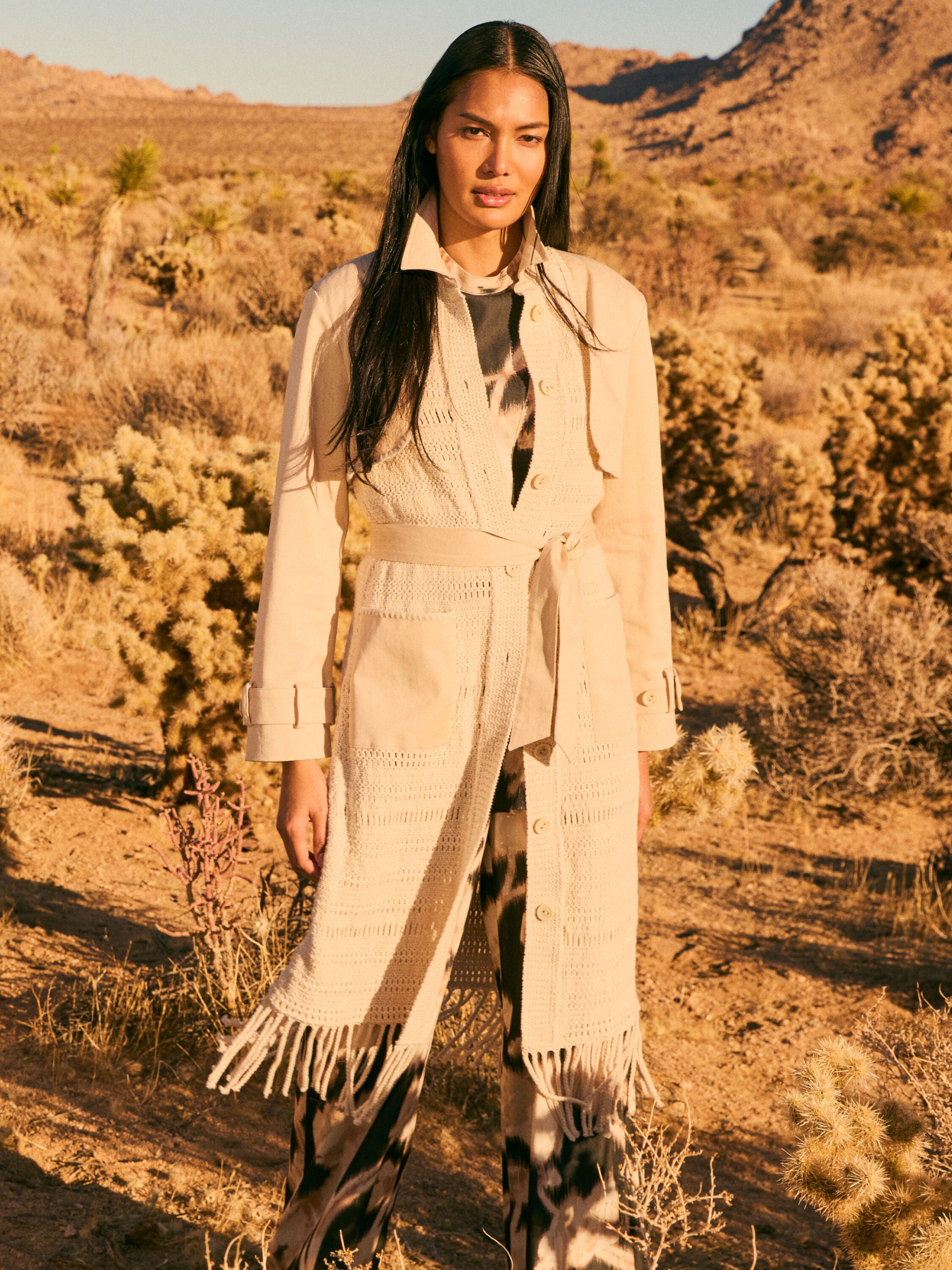 Zip Front Fringe Mix Knit Jacket | NIC+ZOE