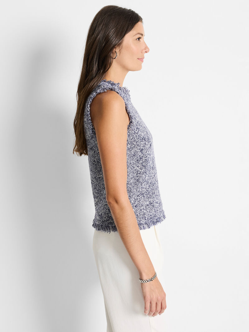 Woman Wears Mixed Knit Tank image number 2