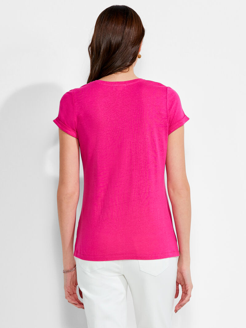 Woman Wears NZT Short Sleeve V Tee image number 2