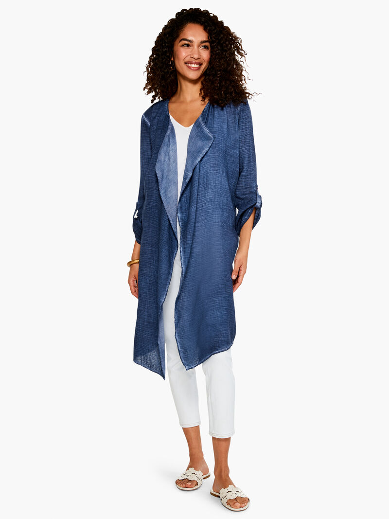 Woman Wears Double Gauze Boatcruise Cardigan image number 3