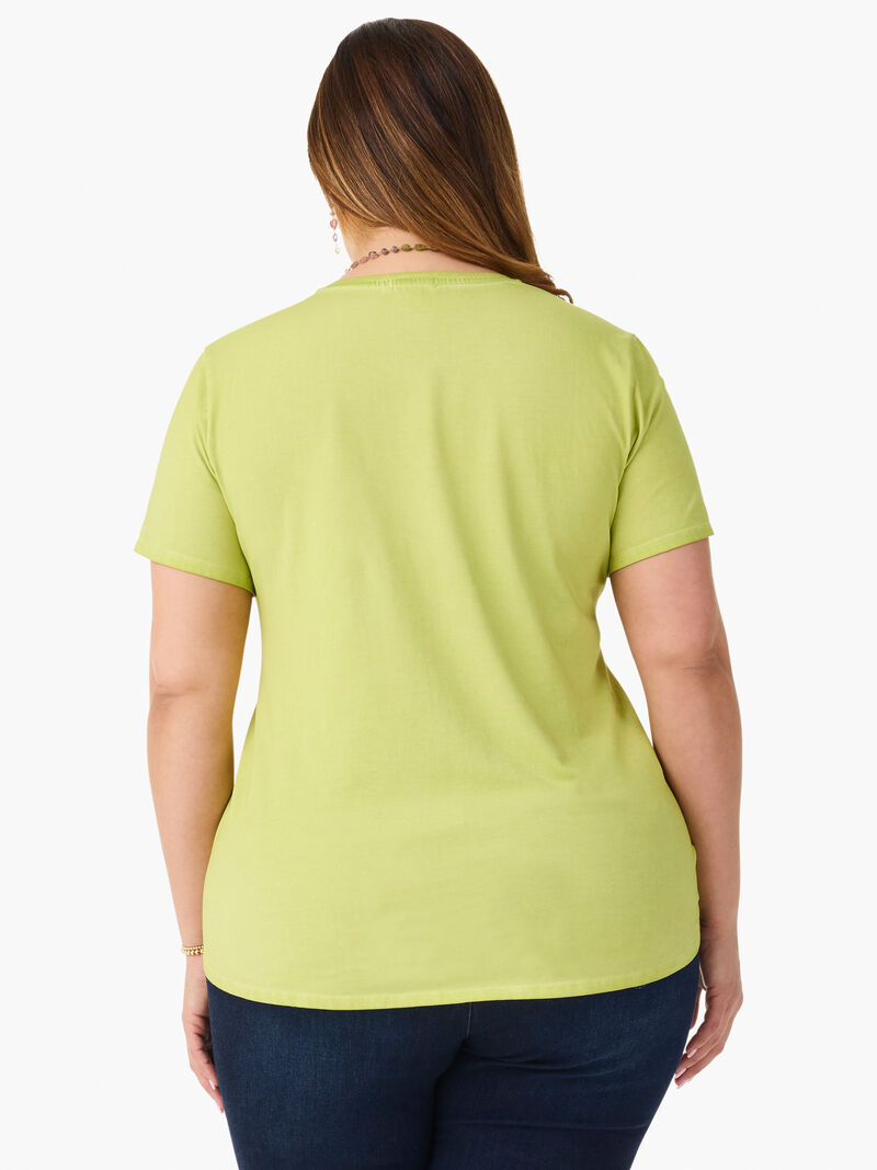 Woman Wears NZT Short Sleeve Shirt Tail Crew Tee image number 3