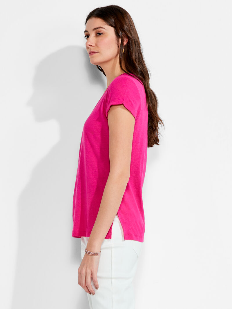 Woman Wears NZT Short Sleeve V Tee image number 1