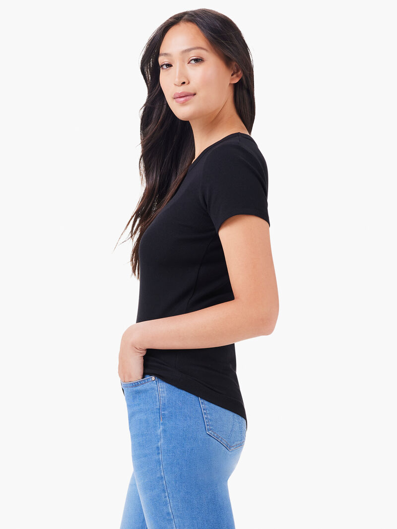 Woman Wears Perfect Knit Rib Short Sleeve Crew Tee image number 2